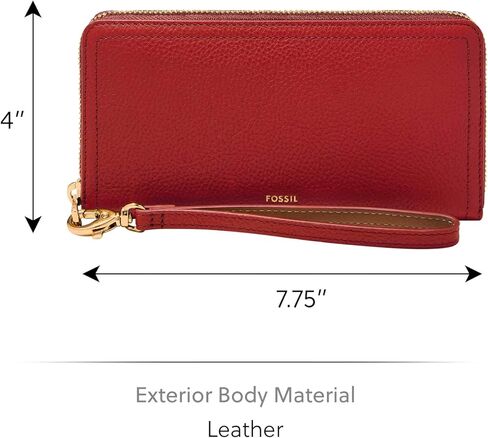 Fossil Logan Zip Around Clutch Wallet, Garnet in Kuwait