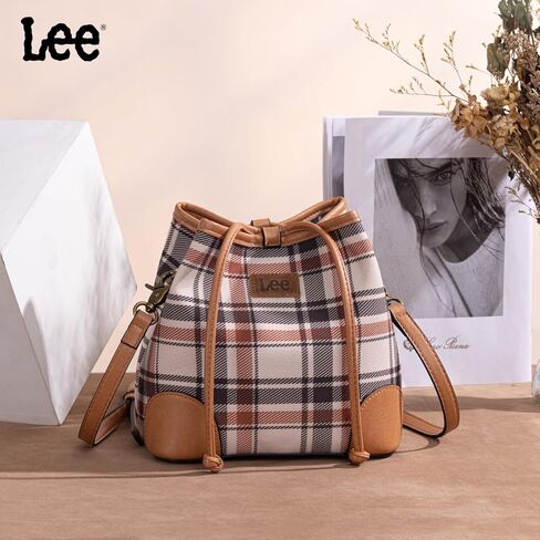 Montana West x Lee Plaid Bucket Bag for Women Hobo Crossbody Shoulder Handbag with Adjustable Detachable Strap in Kuwait