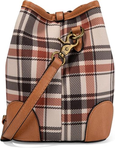 Montana West x Lee Plaid Bucket Bag for Women Hobo Crossbody Shoulder Handbag with Adjustable Detachable Strap in Kuwait