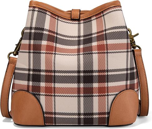 Montana West x Lee Plaid Bucket Bag for Women Hobo Crossbody Shoulder Handbag with Adjustable Detachable Strap in Kuwait