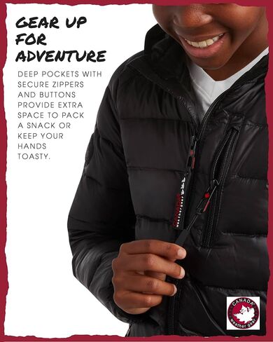 CANADA WEATHER GEAR Boys' Puffer Jacket - Lightweight Packable Bubble Coat, Water Resistant Outerwear Jackets for Boys (8-20) in Kuwait