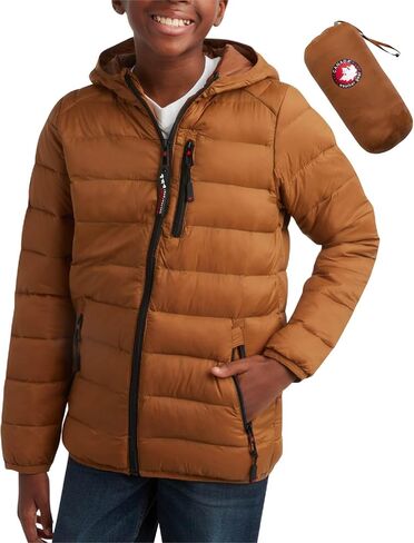 CANADA WEATHER GEAR Boys' Puffer Jacket - Lightweight Packable Bubble Coat, Water Resistant Outerwear Jackets for Boys (8-20) in Saudi Arabia