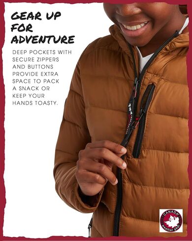 CANADA WEATHER GEAR Boys' Puffer Jacket - Lightweight Packable Bubble Coat, Water Resistant Outerwear Jackets for Boys (8-20) in Saudi Arabia