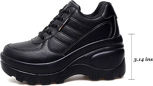 Women's Chunky Platform Lace Up Sport Walking Shoes Orthopedic Wedge Casual Shoes with Arch Support in Saudi Arabia