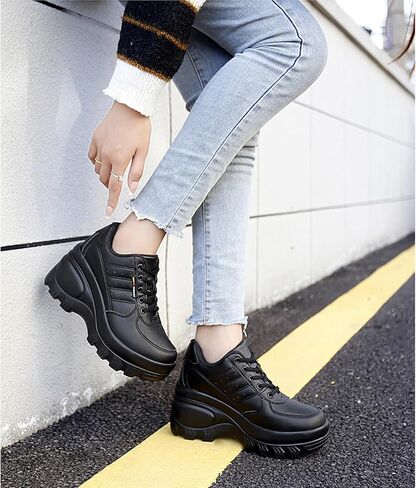 Women's Chunky Platform Lace Up Sport Walking Shoes Orthopedic Wedge Casual Shoes with Arch Support in Saudi Arabia