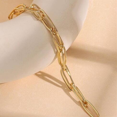 Gold Bracelets for Women, 14K Gold Plated/Silver Womens Bracelets Dainty Layered Gold Cuban Link Chain Bracelets for Women Trendy Chunky Stackable Gold Bracelet Set Jewelry Gift in Saudi Arabia