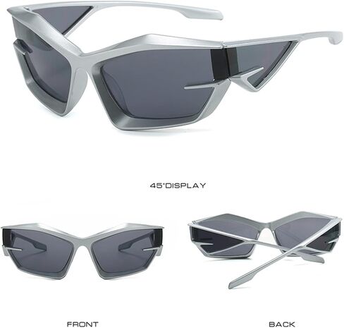 ADE WU Futuristic Sunglasses For Men Women Fashion Cat Eye Sun Glasses Y2K Style in Saudi Arabia