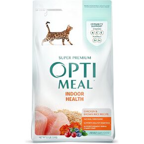 OPtimeal Indoor Cat Dry Food- Chicken & Brown Rice Healthy Recipe Cat Food Dry for Adult Cats - Proudly Ukrainian