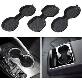 SENSHINE Cup Holder Inserts for Toyota Camry Accessories 2018-2020 2021 2022 2023 2024 Silicone Coaster Cup Mat Center Console Pad Car Interior Decoration 3Pcs (Red Trim)