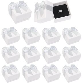 Nwvuop 12Pcs Ring Gift Boxes Bulk, 5× 5× 3.5cm Small Jewelry Gift Box Cardboard Earring Gift Boxes for Birthday Valentine’s Day Mother’s Day, White in Saudi Arabia