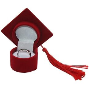 Graduation Cap Ring Box Doctoral Cap Shaped Ring Jewelry Storage Box Organizers For Graduation, Ceremony, Wedding Graduation Gifts (Blue)