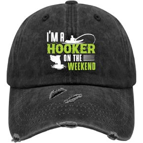 I'm A Hooker On The Weekend 5 Sun Cap Sports Hat AllBlack Funny Hats Gifts for Her Beach Cap