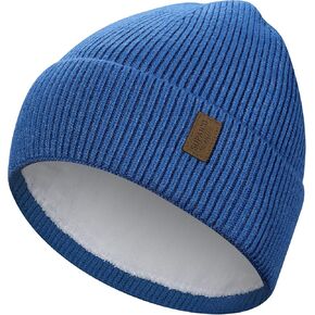 Winter Beanie Hat for Men Women Fleece Lined Knit Beanie Soft Cuffed Thick Warm Beanie Hats Unisex