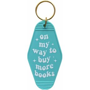 Book Lover Keychain Turquoise Key Ring for Book Lovers Book Club Bookish Bookworm Key Chain for Women Girls
