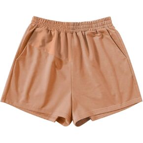 SOLY HUX Summer Athletic Shorts for Women Casual Running Elastic Waist Sweat Shorts