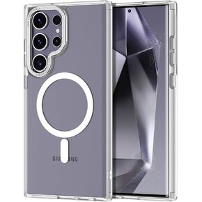 Magnetic for Samsung Galaxy S25 Ultra Case, [Military Grade Drop Protection] [Compatible with MagSafe] Shockproof Slim Translucent Matte Anti-Slip Women Girls Men Protective Cover, Black