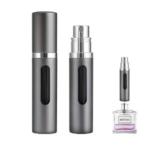 Perfume Travel Refillable Bottle - 5ML Pocket Perfume Atomizer, Travel Perfume Atomizer Refillable Perfume Spray Bottle, Portable Perfume Sprayer for Women and Men (Gray)