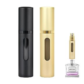 زجاجة عطر قابلة لإعادة الملء - رذاذ عطر للجيب سعة 5 مل، زجاجة رذاذ عطر قابلة لإعادة الملء، بخاخ عطر محمول للنساء والرجال (رمادي)