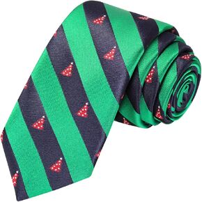 KissTies Boy's Christmas Tie Santa Claus Is Coming Necktie Teens Holiday Stripes Ties