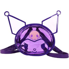 Kuromi Character Head Adult Clear Purple PVC 12" Mini Backpack