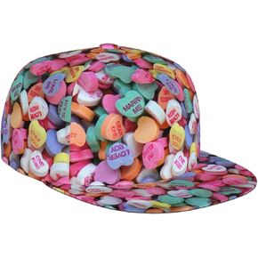 Red Hearts Print Baseball Hat Valentine's Day Hats Adjustable Baseball Hat for Men and Women Casual Hat & Cap