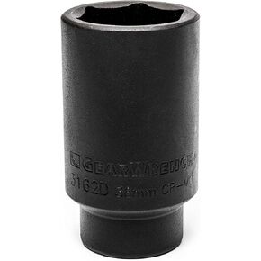 GEARWRENCH 1/2" Drive Deep Axle Nut Socket GM 36mm, 6 Point - 3162D, Black