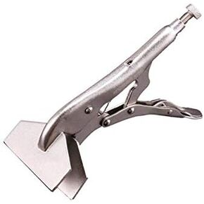 Locking Sheet Metal Tool, Carbon Steel Locking Pliers Locking Sheet Metal Tools Adjustable Wear-Resistant Flat-Head Vise Multi-Functional Welding Jig Hand Tool (10-inch)