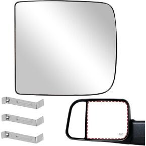 Right Passenger RH Side Upper Rear View Mirror Glass W/Holder Heated Compatible With 2010-2015, 2018-2020 Dodge Ram 1500 Compatible With 2010-2015 Dodge Ram 2500 3500