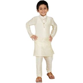 Mirraw Kids Ethnic Kurta Pyjama | White Cotton Silk Kurta Pyjama | Indian Ethnic Traditional for Kids | From (2-14 Years)