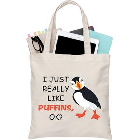 BDPWSS Puffins Gift Puffin Seabird Lover Gift Ornithology Birding Bird Watching Gift I Just Really Like Puffins Tote Bag