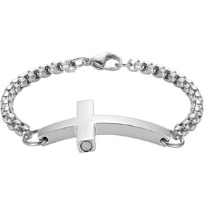 Cross Cremation Bracelet For Ashes Of Loved Ones Stainless Steel Urn Bracelet For Women Men Keepsake Memorial Jewelry Bereavement Gift