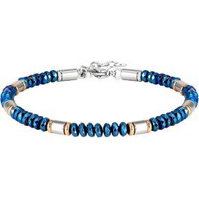 Bracelet for Men Adjustable Beaded Bracelet with Different Style Stone, Stainless Steel Bracelet women mens jewelry (Model:RD-JN1290)