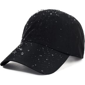 Unisex Running Baseball Hat Waterproof Outdoor Sun Protection Hat Cool Workout Hats for Men and Women Black