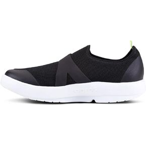 OOFOS OOmg Low Shoe, White & Black - Men’s Size 11 - Lightweight Recovery Footwear - Reduces Stress on Feet, Joints & Back - Machine Washable