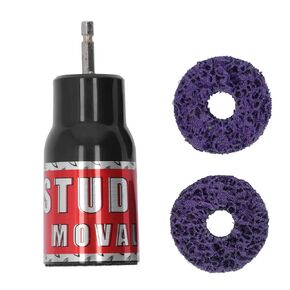 Stud Rust Removal Tool, Durable Plastic Stainless Steel Wheel Hub Cleaner Clean Thoroughly Electric Drill Cleaning Quick Scale Remover for 1/2in Impact Wrenches