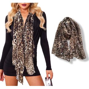 Womens Fashion-Leopard-Scarf-Lightweight - Classic-Soft Shawl-Wraps Long-Sunscreen-Scarf(28"×59")