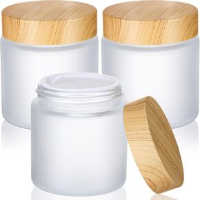 Geiserailie Glass Cosmetic Containers Empty Sample Jars with Leak Proof Lids Makeup Sample Containers for Lotion Cream Cosmetic(10 Pieces,5 Gram)