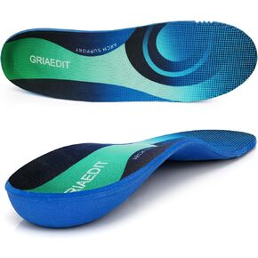 245+ lbs Heavy Duty Plantar Fasciitis Insoles for Men & Women, High Arch Support, Comfort & Pain Relief, Shock Absorption for Work Boots, Flat Feet & Pronation (Mens13/Womens15)