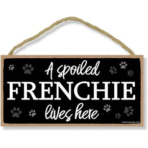Honey Dew Gifts A Spoiled Chihuahua Lives Here 5 inch by 10 inch Hanging Spoiled Dog Sign, Wall Art, Decorative Wood Sign Home Decor, Chihuahua Gifts, 75483 in Kuwait