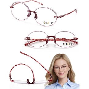 LUFF Reading Glasses for Women Men,3Pack Stylish Reader Glasses Blue Light Rimless Computer Reader Lightweight Anti Eyestrain