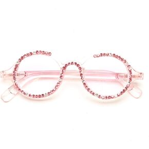 Retro Round Diamond Reading Glasses for Women Stylish Bling Rhinestone Anti Blue Light Computer Readers