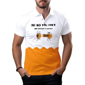 Men's Funny Golf Shirts Hawaiian Golf Short Sleeve Dry Fit Shirts Funny Beach Summer Clothing for Men