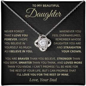 To My Daughter Necklace,Paired With A Sentimental Quote When You Are Looking For Just The Right Words To Say How You Feel. Makes A Great Daughter Necklace From Dad or Mom And Daughter Necklace