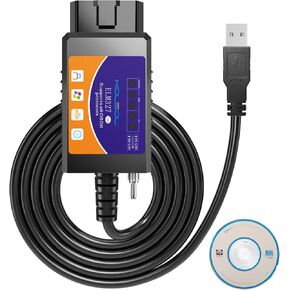 ELM327 OBD2 USB V1.5 Adapter with MS-CAN/HS-CAN Switch, Test Tool for ELMconfig Software CH340+25K80 Chip