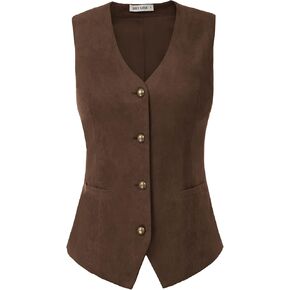 GRACE KARIN Women's V Neck Business Bottom Down Waistcoat Economy Dressy Suit Tuxedo Suit