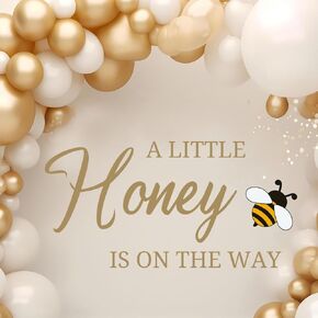 A Little Honey is on The Way Baby Shower Decal Sign,Gender Reveal Girl or Boy Wall Stickers Sign,Bee Themed Gender Reveal Decorations,Bee Baby Shower Sign Vinyl Decal,for Baby Party Backdrop Supply