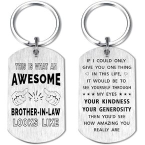 Yobent Brother In Law Gifts from Sister In Law, Awesome Brother In Law Birthday Keychain for Valentines Day Wedding Anniversary, Best Brother-in-law Present for Men