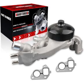 Engine Water Pump Automotive w/Thermostat Gasket 12600767 251713 Compatible for Chevy Avalanche Silverado Suburban Tahoe GMC Sierra Yukon Buick Cadillac Isuzu 4.8L 5.3L 6.0L 6.2L 2007-2020