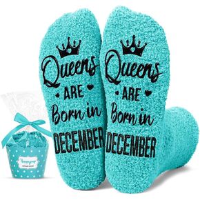 HAPPYPOP December Queen Birth Month Socks - December Birthday Gifts, Socks for Her Female In Green