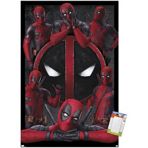 Trends International Marvel Deadpool Legacy - Collage Wall Poster, 22.37" x 34.00", Poster & Mount Bundle